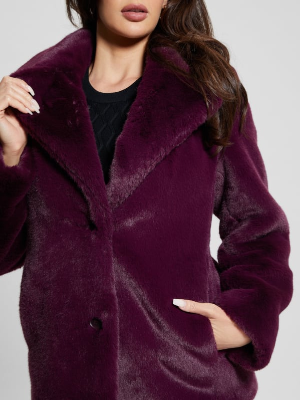 Corinne Faux Fur Coat GUESS