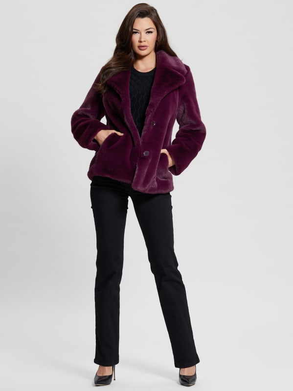 Burgundy guess coat top