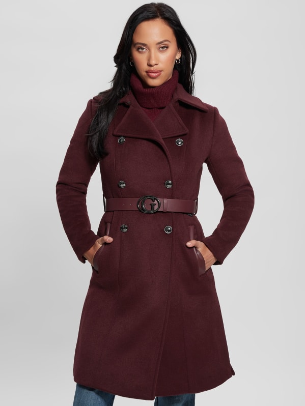 Guess twill shop knit peacoat