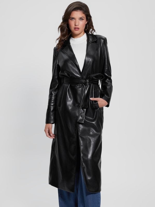 Guess leather coats sales