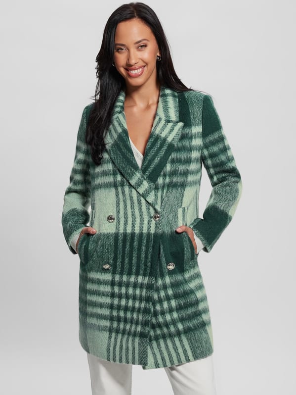 Ramona Plaid Coat GUESS