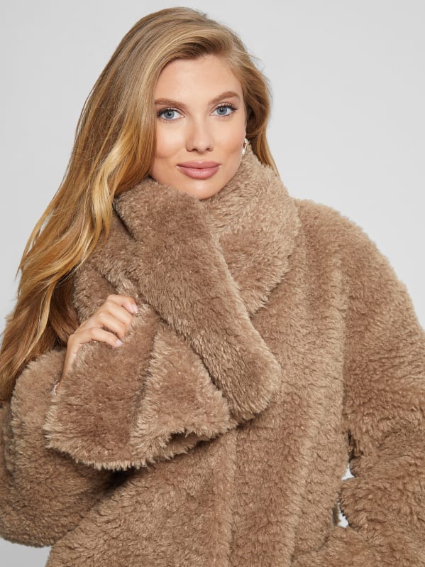 Guess teddy faux fur coat 2025