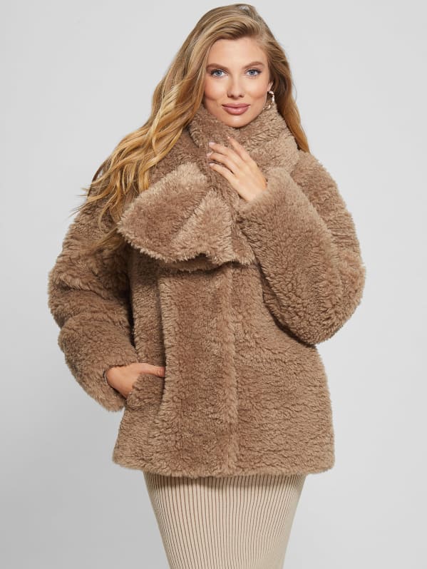Guess teddy coat sale