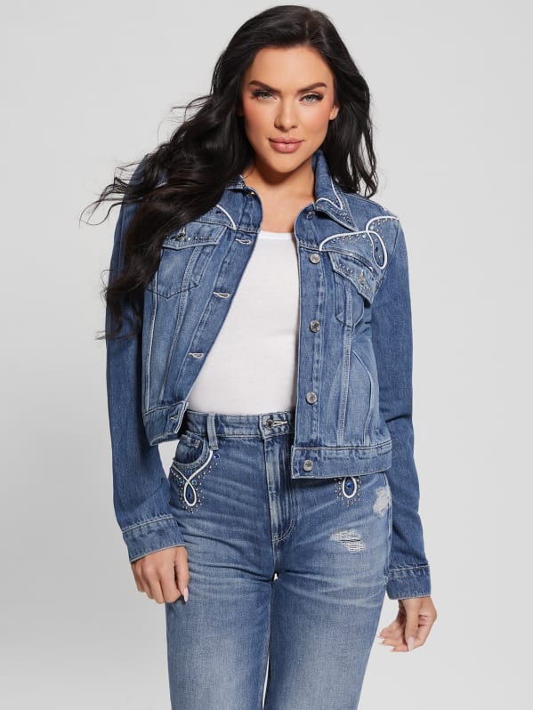 Guess denim trucker jacket sale