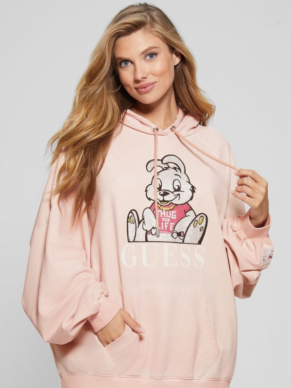 Rhinestone Bunny Graphic Hoodie | GUESS