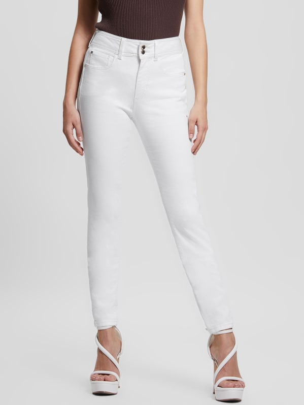 White slim store leg jeans