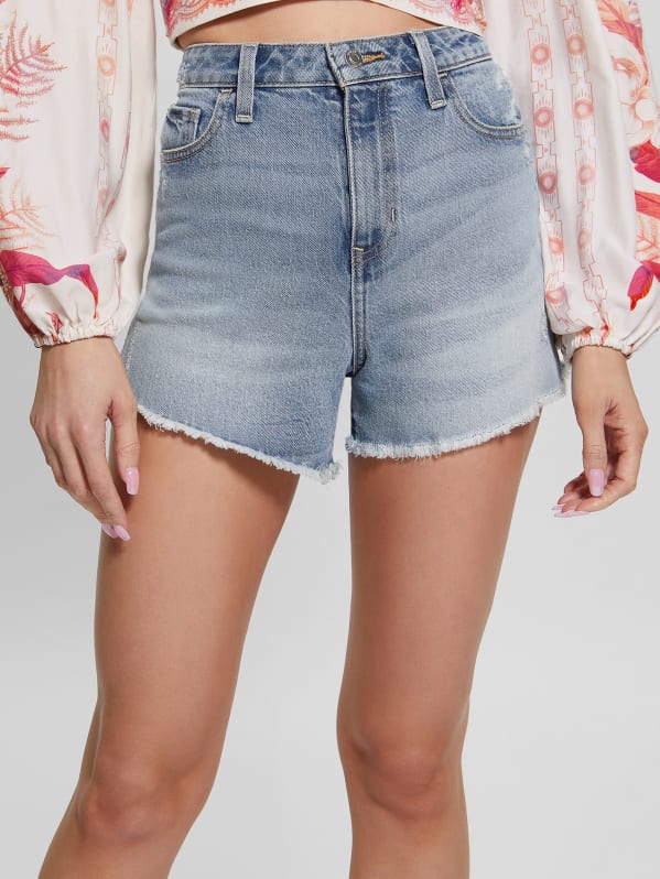Relaxed Denim Midi Shorts GUESS
