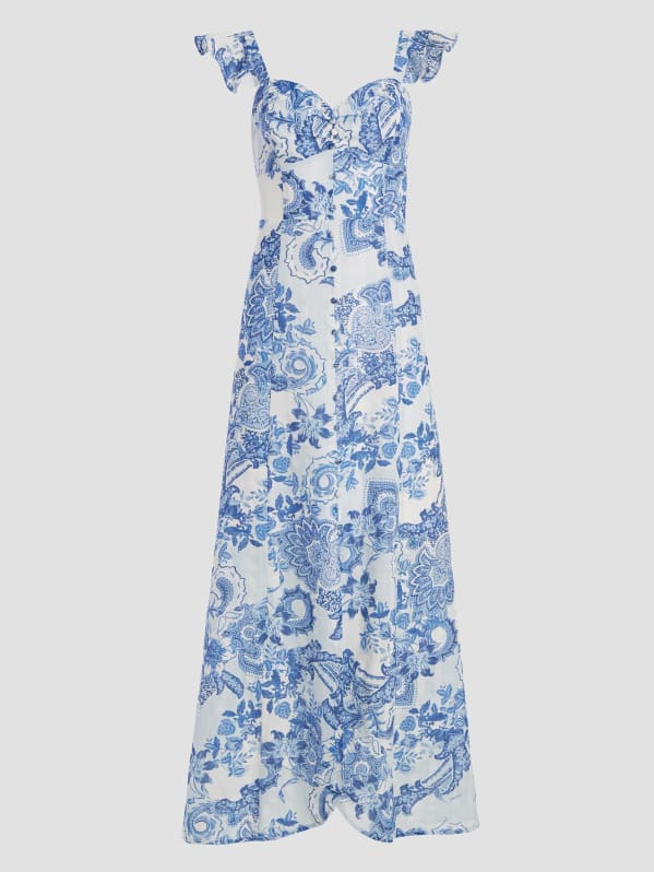 Guess blue floral dress deals