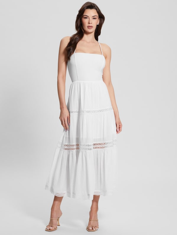 Guess white online maxi dress