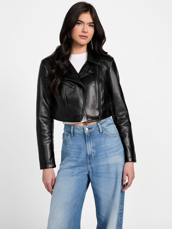 Guess pleather jacket shop
