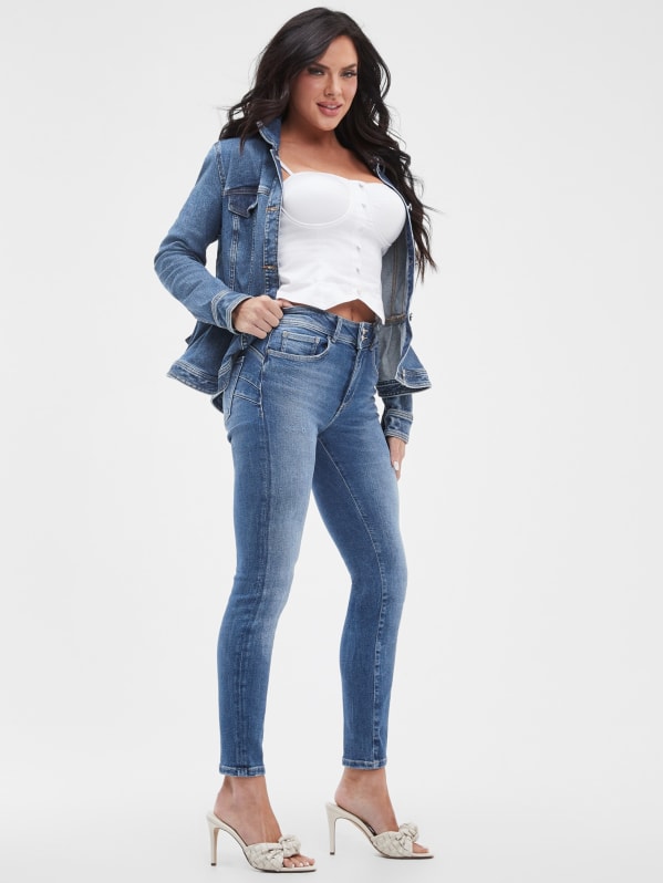  GUESS Jeans Eco Skinny Super High Rise con detalle de yugo para  mujer, Boogie : Ropa, Zapatos y Joyería