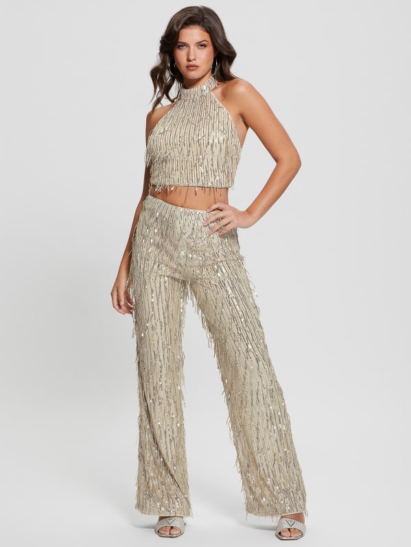 Sequin discount cropped pants