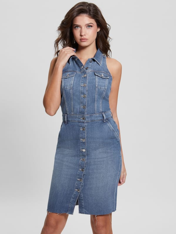 Guess sara denim bodycon cheap dress