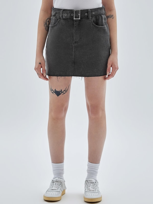 Guess red cheap denim skirt