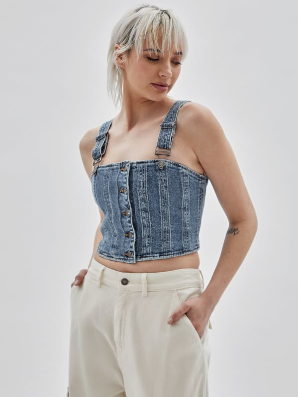 Guess jeans crop top sales