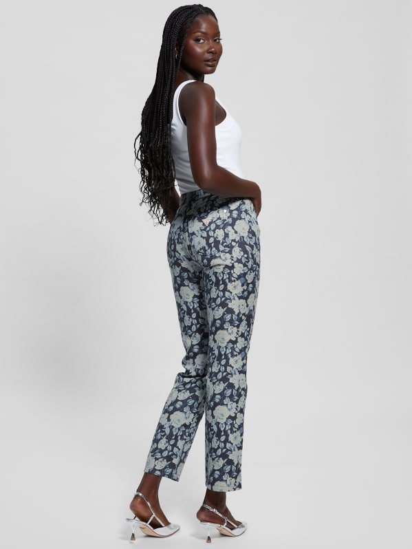 Girly Floral Print Denim Pants GUESS
