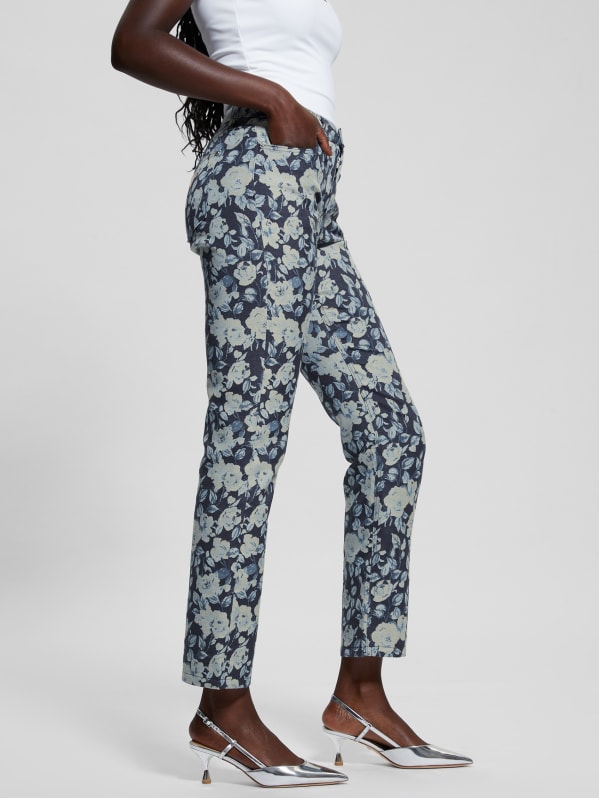 Girly Floral Print Denim Pants | GUESS