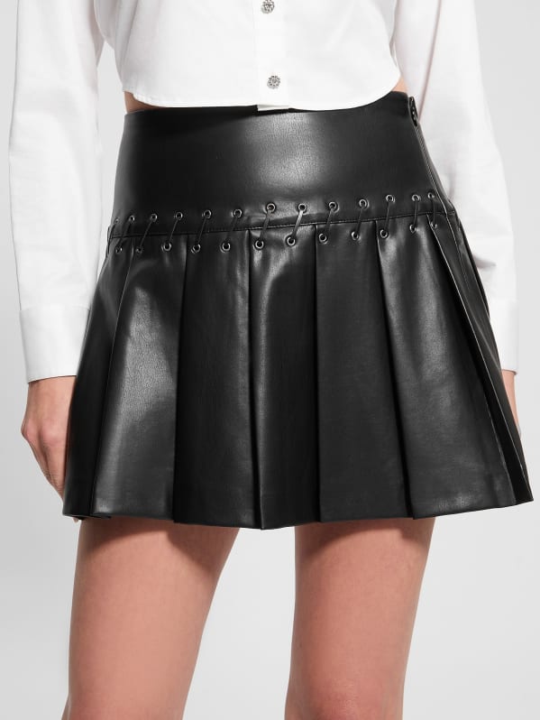 Leather pleated skirt 9mm deals