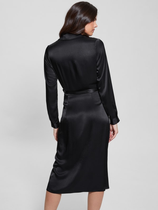 GUESS Clara Wrap Dress Black M