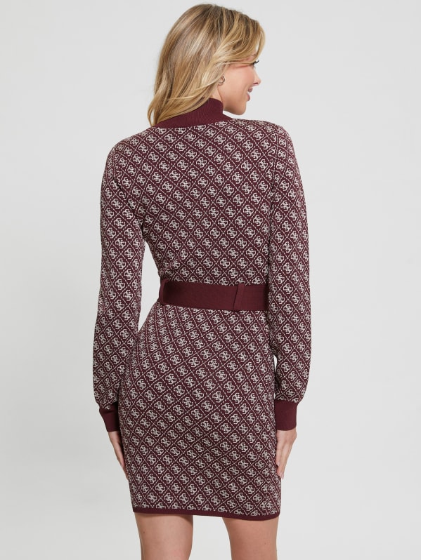 Guess Knitted dress LISE female red logo print size M