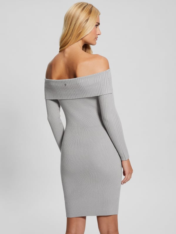 Grey off the shoulder dress clearance