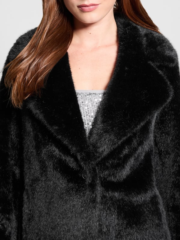 GUESS Filomena Faux fur Jacket Black S