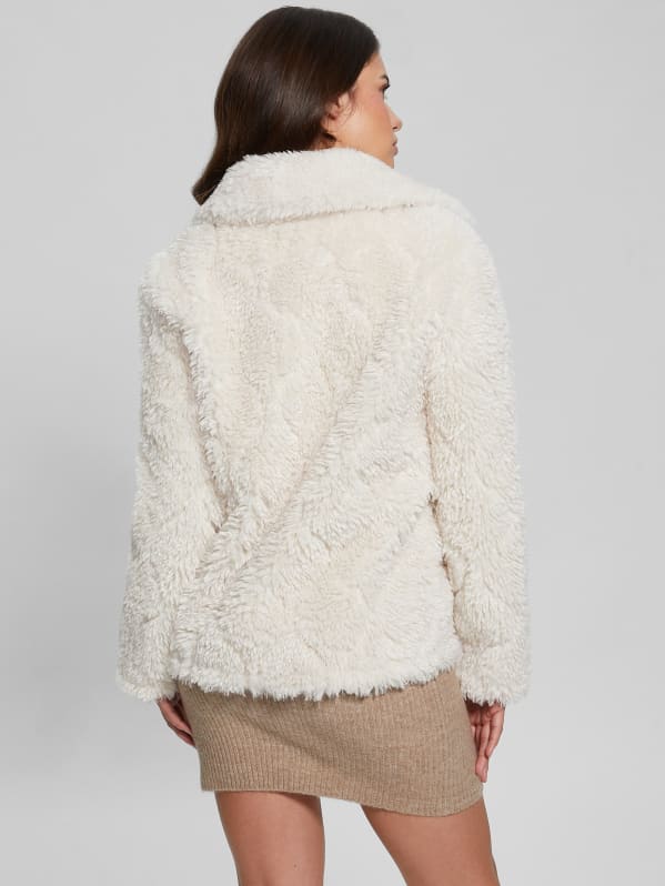 GUESS Cristel Faux fur Jacket Muted Stone XS