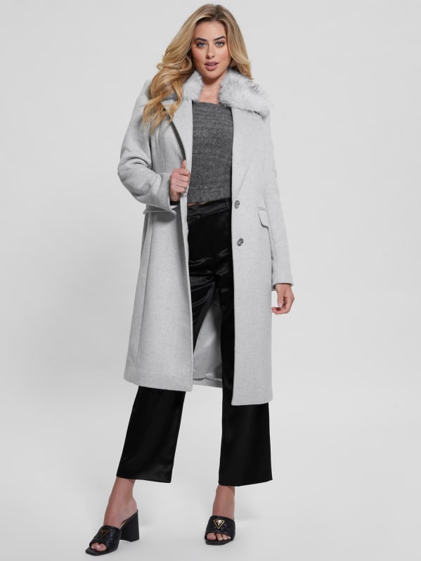 GUESS Eco Nancy Wool blend Coat Gray S