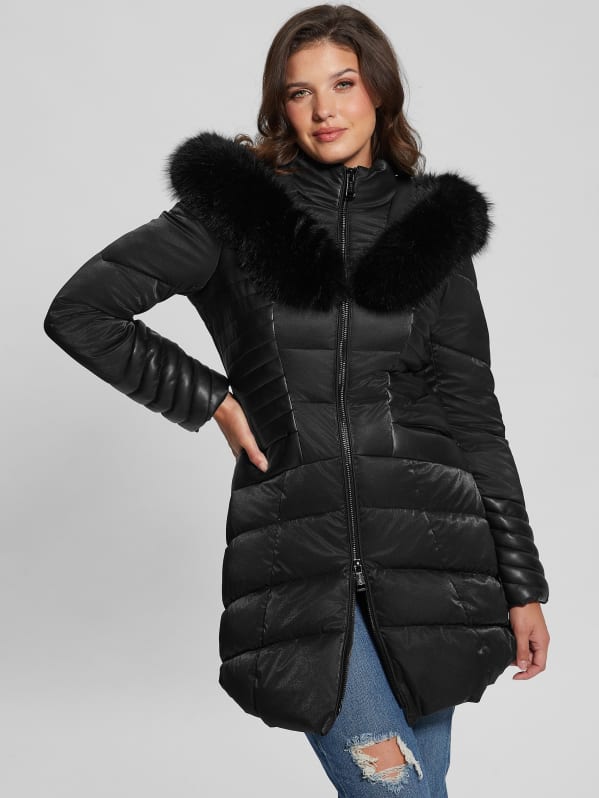 Guess mason hooded puffer jacket discount