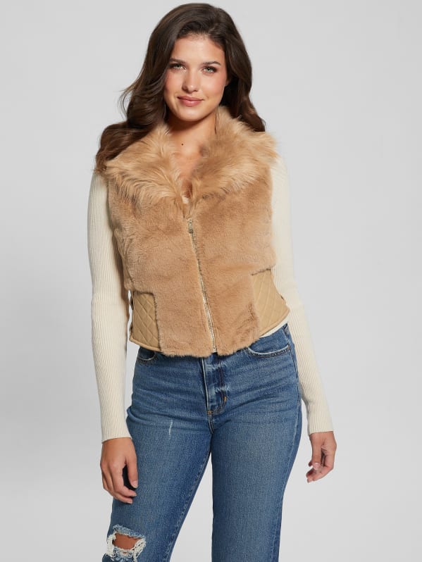 Emma Faux Fur Vest GUESS