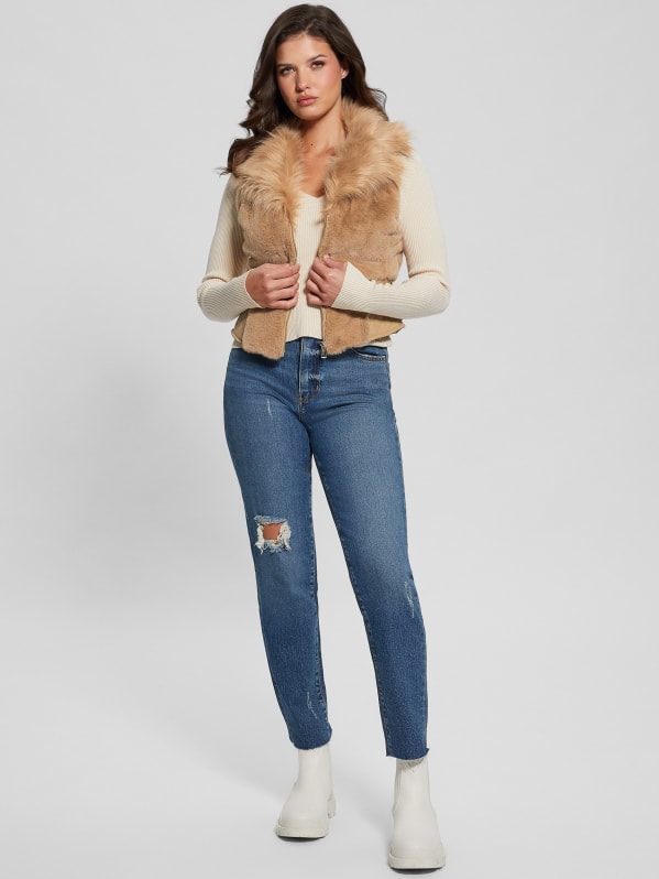 Guess posh faux fur vest shop