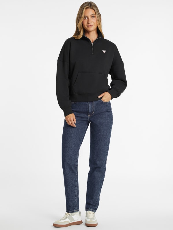 Oversized Mini Triangle Half Zip Sweatshirt GUESS Canada