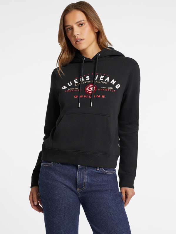 GUESS JEANS Classic Genuine Logo Hoodie Black L