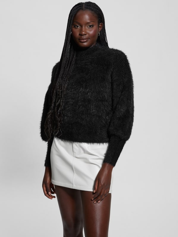Fuzzy black sweater online