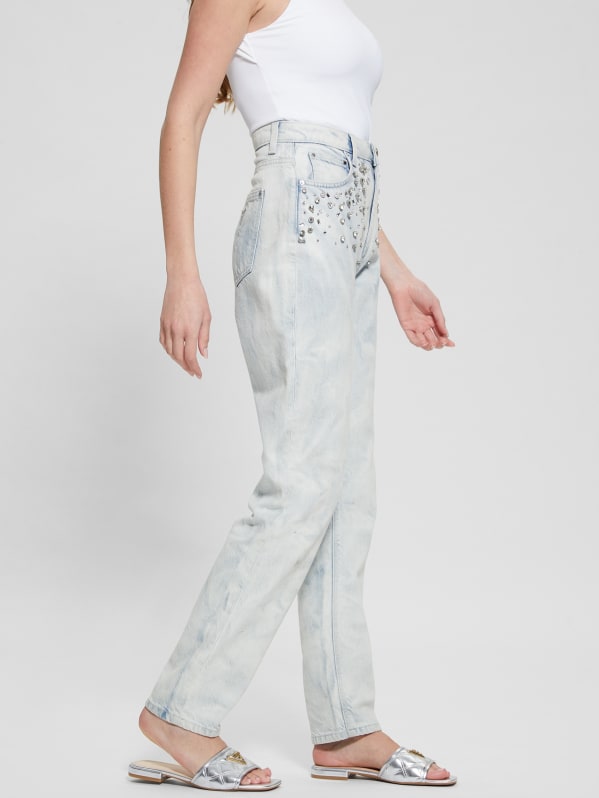 Mom Rhinestone Jeans GUESS Canada