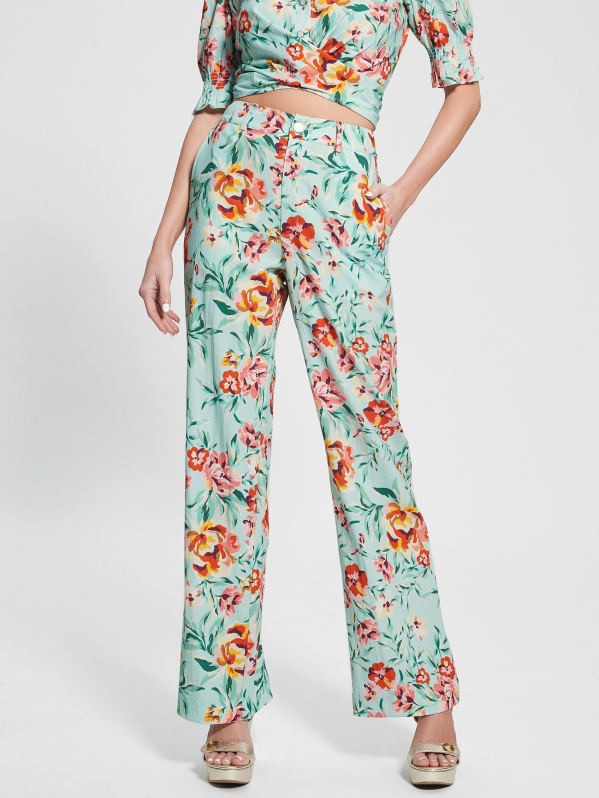 GrandBloom Floral Print Knit Straight Leg Pants ( Part of Set S