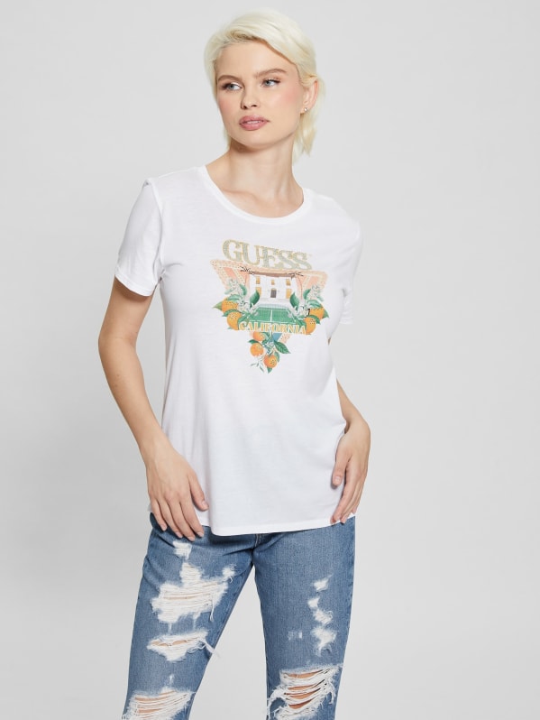 Guess Shirt female White logo print size M