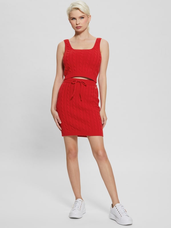 Cable Knit Mini Sweater Skirt GUESS