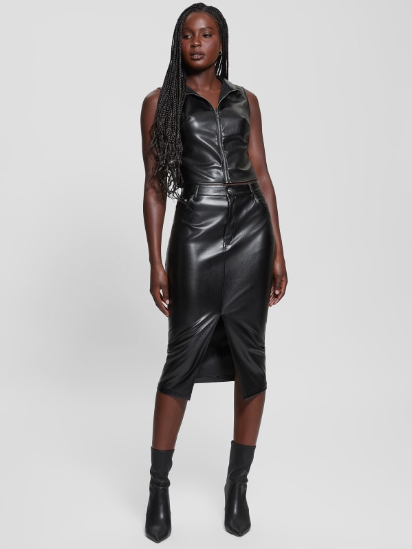 Guess women's leather skirt cheap