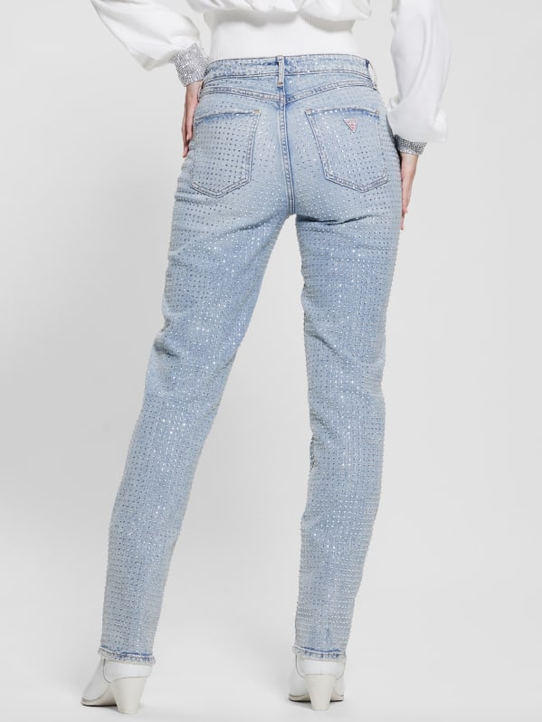 Rhinestone Quattro G Mom Jeans