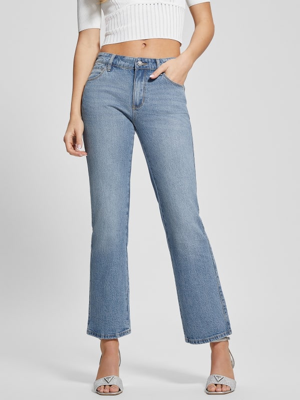 Bootcut Ultra-Low Rise Jeans in Cerise Wash, GUESS.ca