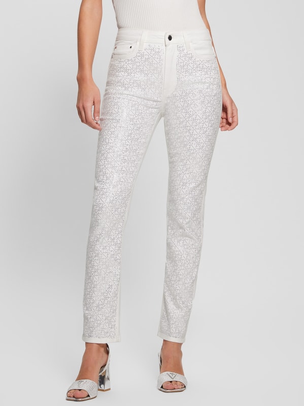 Guess white pants 2025