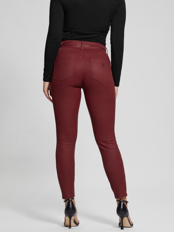 Red high waisted skinny pants 2025