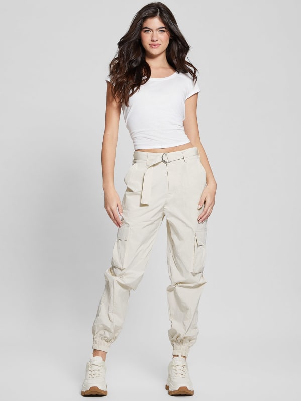 Cargo pants womens beige sale
