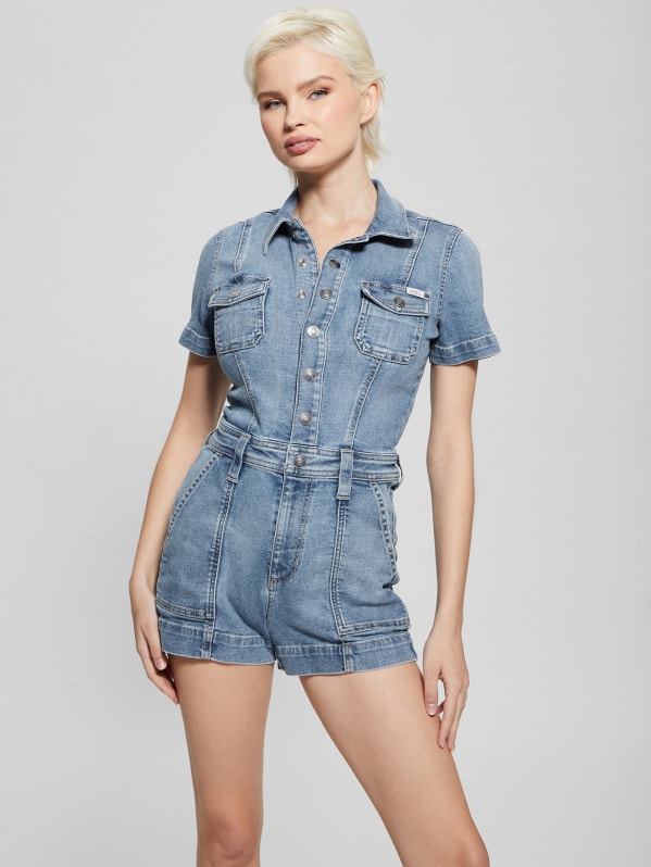 Denim discount utility romper