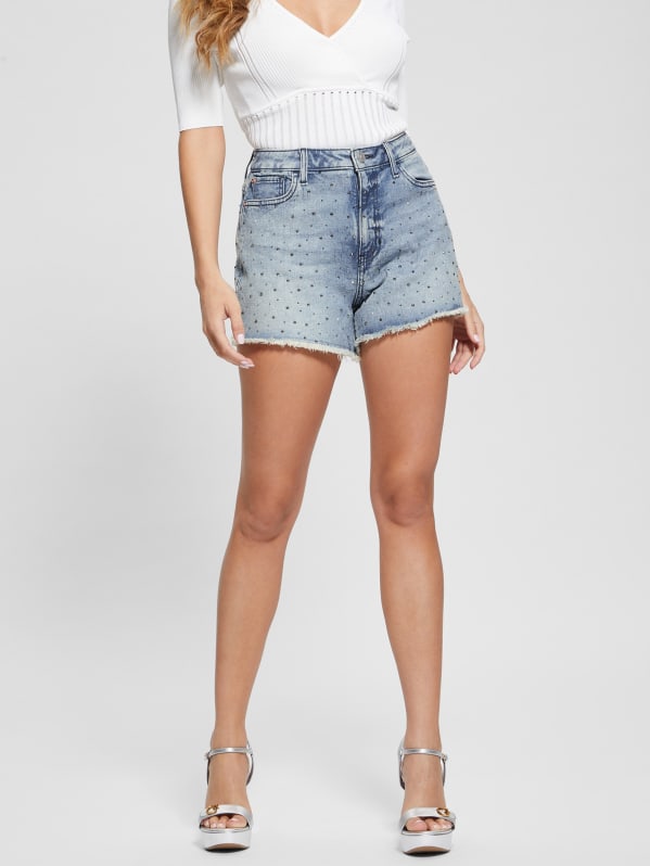 Guess jean shorts womens hotsell