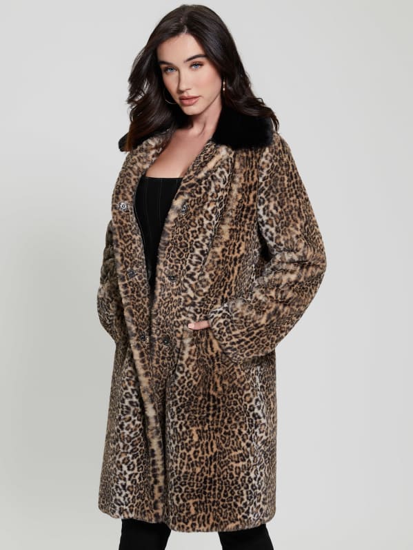 Petra Faux-Fur Leopard Coat