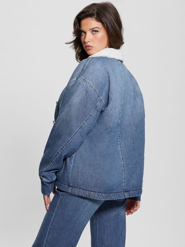 Lana Sherpa Lined Denim Jacket GUESS