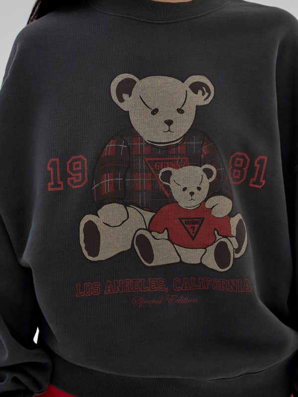 Guess Bear Oversized Crew Neck Sweatshirt