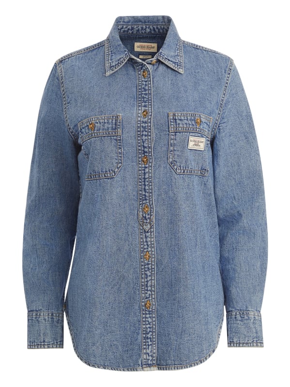 Classic Long Sleeve Denim Shirt GUESS Canada